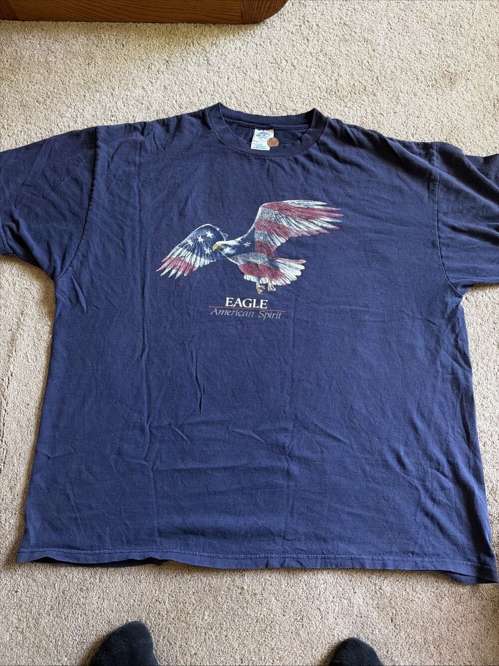 Vintage Delta Pro Weight Eagle American Patriotic Spirit Graphic Y2K 2XL Shirt
